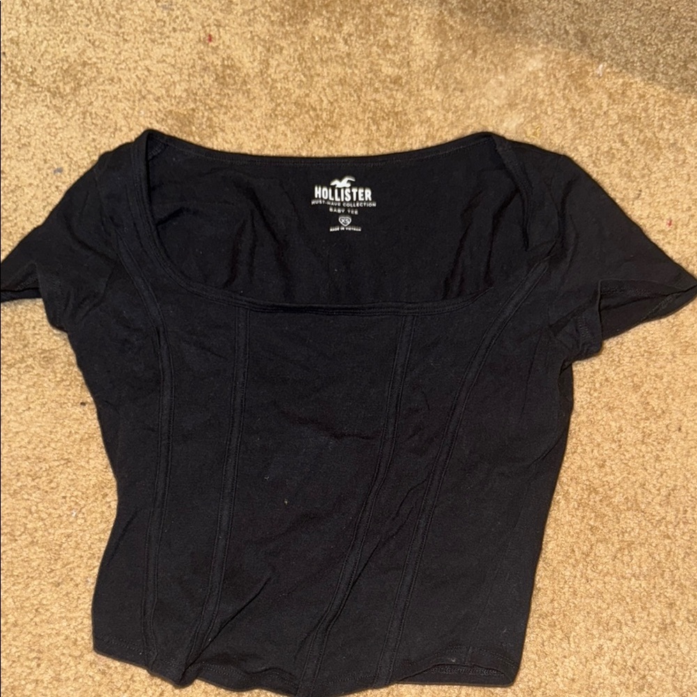 Hollister Black Fitted Bustier Bodysuit